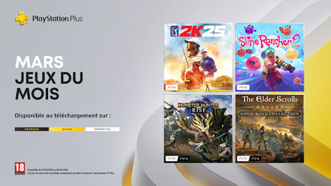 PlayStation Plus : Les jeux du mois de mars 2026 PlayStation Plus : Les jeux du mois de mars 2026